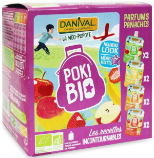 Poki - przecier owocowy mix bez dodatku cukrów BIO (8 x 90 g) 720 g Danival