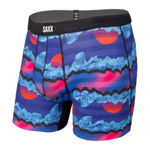 Bokserki męskie SAXX HOT SHOT BOXER BRIEF FLY BLUE ICEBERG STRIPE