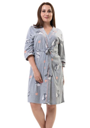 Szlafrok damski bawełniany cienki Vienetta 3XL +size