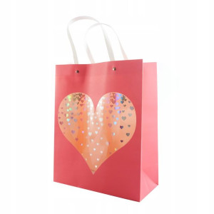 Torebka Prezentowa Serce 26x32cm Różne Kolory