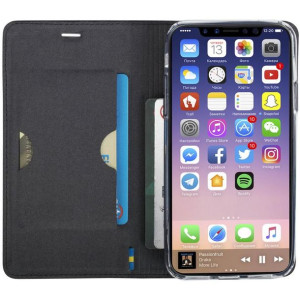 Krusell Malmo 4 Card Foliocase - Etui iPhone X z kieszeniami na karty + sta