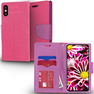 Zizo Flap Wallet Pouch - Etui iPhone X z kieszeniami na karty + stand up (P