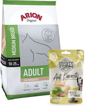 ARION Original Adult Medium Breed Salmon & Rice 12kg + Przysmak dla psa 150