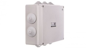 INDUSTRIAL Puszka hermetyczna n/t 249x198x81mm z 10 dławnicami IP55 szara