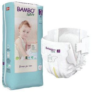 Bambo Nature Eko Pieluchy Jednorazowe 3 4-8kg 52szt.