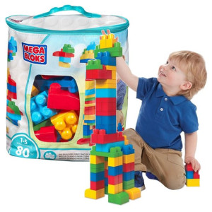 Mega Bloks Klocki Z Torbą Niebieskie 80 Sztuk