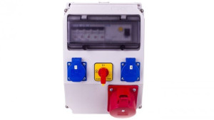 Rozdzielnica stacjonarna ADAMÓW 32A/5PxB 2GSx2B FI40 R.0-1-32A IP44 9036320
