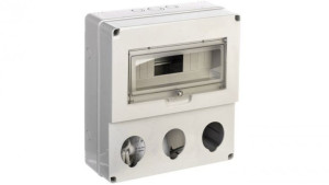 Rozdzielnia budowlana pusta 12 mod.3 gniazda 16/32A szara EC69014