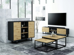 Komoda Loft Industrialna 120 2d Dąb Hamilton Egger
