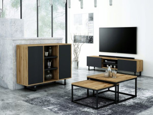 Komoda Loft Industrialna 2d 120 Wotan / Połysk