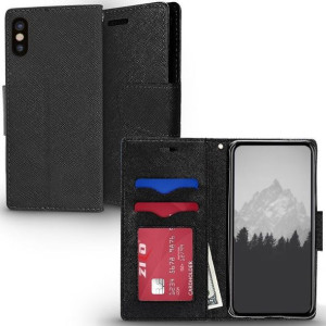 Zizo Flap Wallet Pouch - Etui iPhone X z kieszeniami na karty + stand up