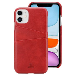 Crong Neat Cover - Etui iPhone 11 z kieszeniami (czerwony)