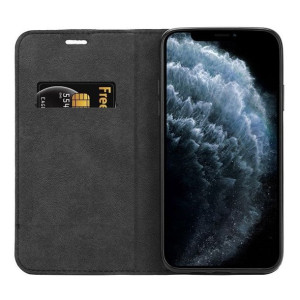 Crong Folio Case - Etui iPhone 11 z klapką na magnes (czarny)