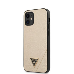 Guess Saffiano V - Etui iPhone 12 Mini (złoty)