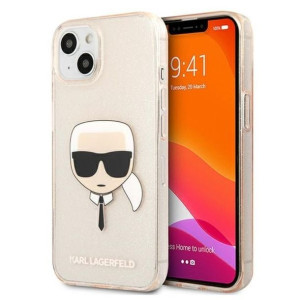 Karl Lagerfeld Choupette Head Glitter - Etui iPhone 13 (złoty)