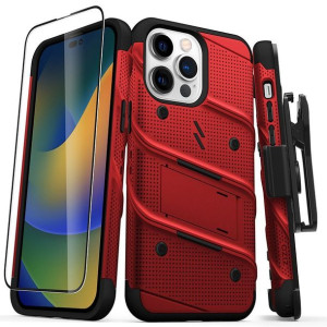 ZIZO BOLT Series-Pancerne etui iPhone14ProMax ze szkłem 9H + uchwyt