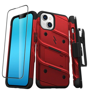 ZIZO BOLT Series-Pancerne etui iPhone 14 ze szkłem 9H + uchwyt z podstawką