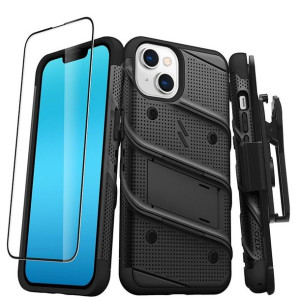 ZIZO BOLT Series-Pancerne etui iPhone 14 ze szkłem 9H + uchwyt z podstawką