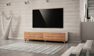 Stojąca Szafka Rtv 200 Cm Dąb Halifax Egger