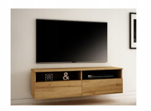 Wisząca Szafka Rtv Lumi 140 Dąb Wotan /połysk /mat