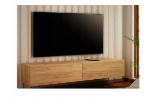 Wisząca Szafka Rtv 160 Cm Dąb Craft Złoty