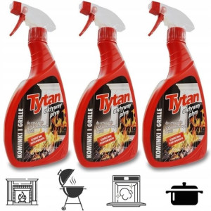 3x Tytan Płyn Do Czyszczenia Grilla Kominka Zestaw