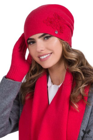 CZAPKA DAMSKA - jakościowa przędza - kolor koralowy - LILLY