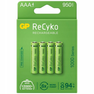 4x Akumulatorki Gp Recyko R3 R03 Aaa 950mah Ni-mh