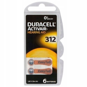6x Baterie Duracell 312 Do Aparatu Słuchowego