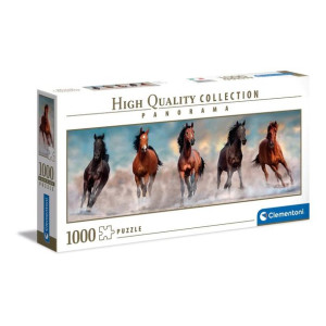 Puzzle 1000 el. PANORAMA Horses Konie CLEMENTONI