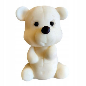 Figurka Na Tort MIŚ BIAŁY Z CUKRU-Duży 10 cm