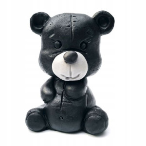 Figurka Na Tort MIŚ CZARNY Z CUKRU-Duży 10 cm