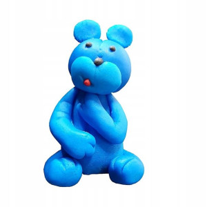 Figurka Na Tort Miś Z Cukru-niebieski Ciemny
