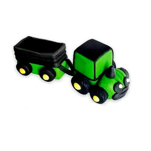 Figurka Na Tort Traktor z Przyczepą Z Cukru Zestaw