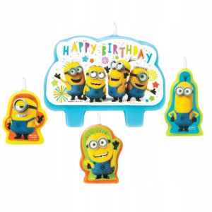 Figurka Świeczka Świeczki Na Tort Minionki-Zestaw