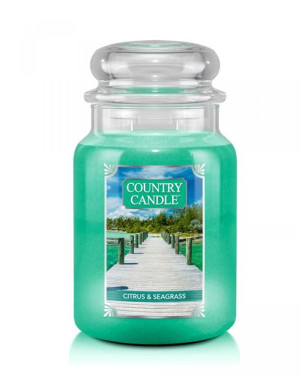 Duża świeca zapachowa z dwoma knotami Citrus & Seagrass 652g