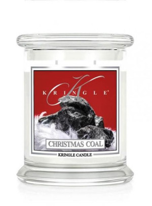 Średnia świeca zapachowa z dwoma knotami Christmas Coal 411g