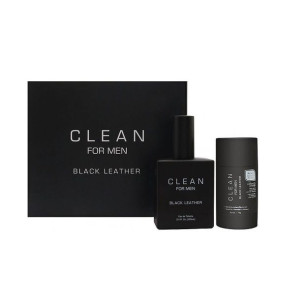 SET CLEAN For Men Black Leather EDT spray 100ml + DEO STICK 75ml