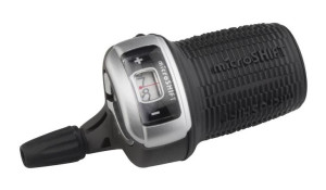 Manetka MICROSHIFT, Prawa, 9.rzędowa, Kompatybilna z Shimano, Twist Shifter