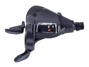 Manetka MICROSHIFT, Lewa, 2.rzędowa, Kompatybilna z Shimano, Thumb Tap, Opt