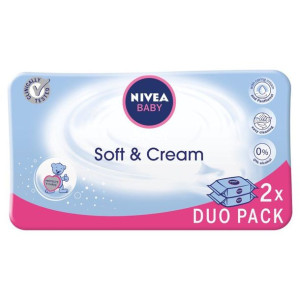 Nivea Baby Soft & Cream  duopack 2x63szt. chusteczki oczyszczające