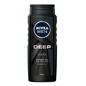 Nivea Men Deep Clean 500ml żel pod prysznic do twarzy, ciała i włosów