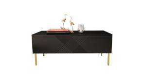 ŁAWA 120CM NA ZŁOTYCH NÓZKACH - EXITO 3 Czarny połysk