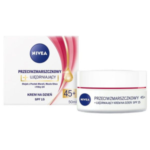 Nivea 50ml 45+ Przeciwzmarszczkowy ujędrniający krem na dzień SPF15