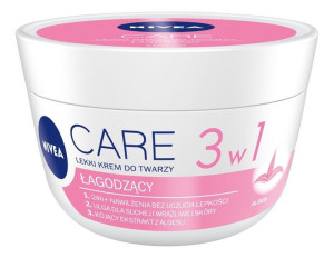 Nivea Care 3w1  100ml łagodzący lekki krem do twarzy