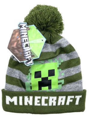 Czapka Zimowa Minecraft Creeper W Paski