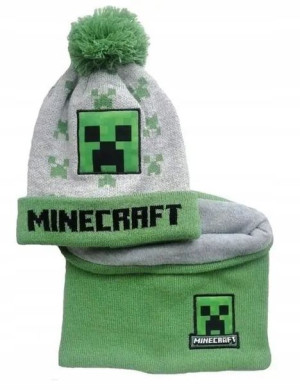Zimowa Czapka + Komin Minecraft Creeper