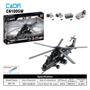 Klocki techniczne CaDA 989 el. Zdalnie sterowany Helikopter WZ-10