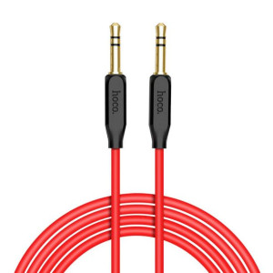 Kabel 1m Audio Aux Minijack 3.5mm - Minijack 3.5mm Hoco Upa11 Czerwony