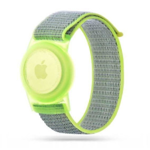 Pasek Do Apple Airtag Tech-protect Nylon For Kids Limonkowe